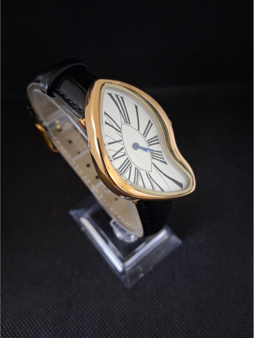 New Women's Abstract‎ 'Crash Melt' Leather Fashion Watch